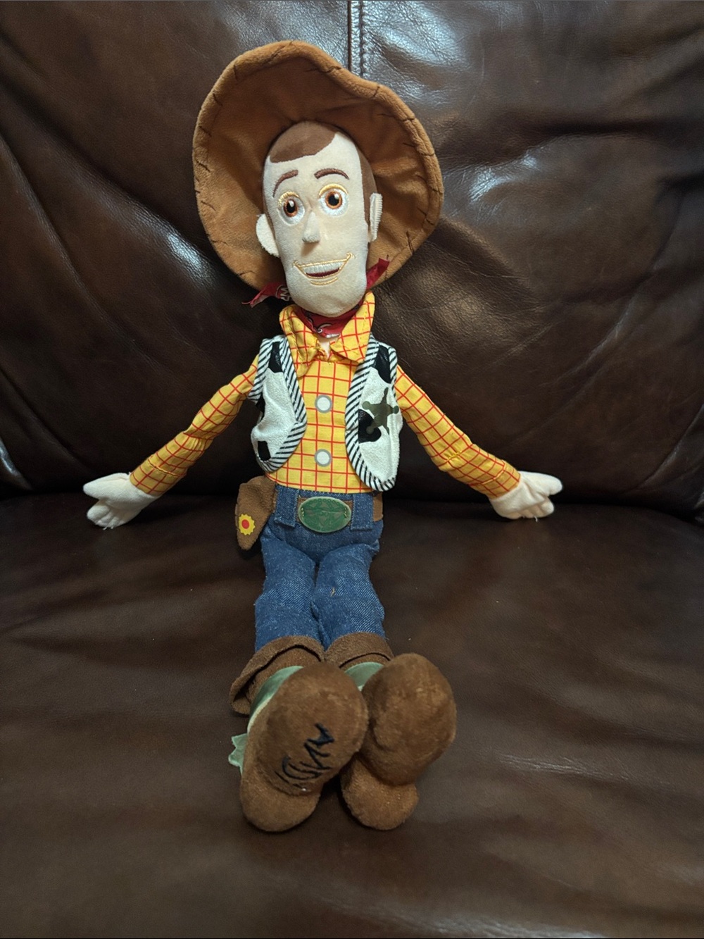 Disney Woody Plush Toy - Brown, Yellow, Blue